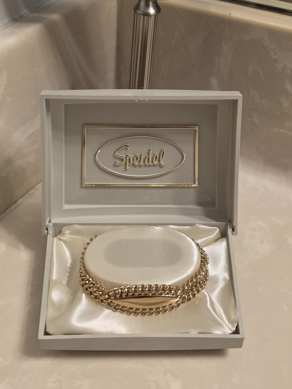 Speidel Gold Double Chain ID Bracelet